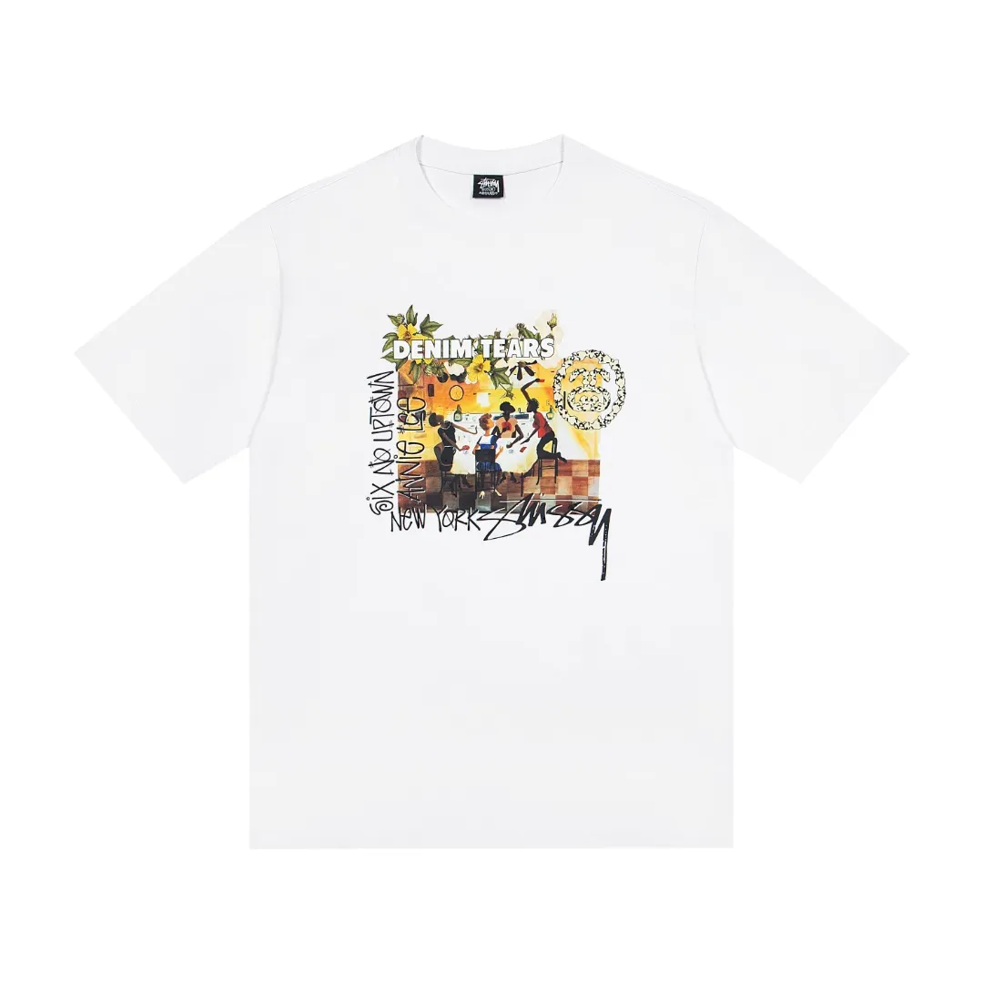 🔥 107# P55 （In Stock ） Stussy Stussy x Denim Tears SS 25 T Same Style ：Black White Size：S M L XL ： 260 ：